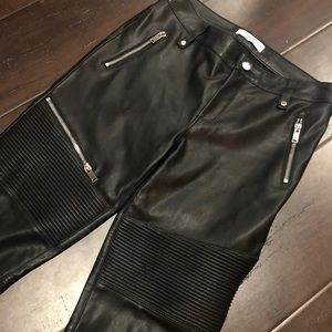 Zara Women Faux Leather Motto Pant